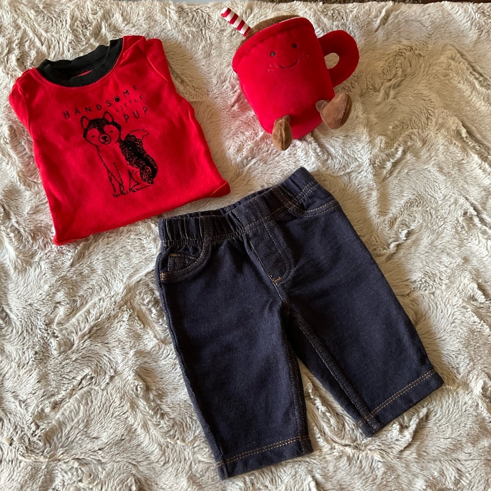 Carter’s Baby Boy Shirt and Jeans Size 3 Months